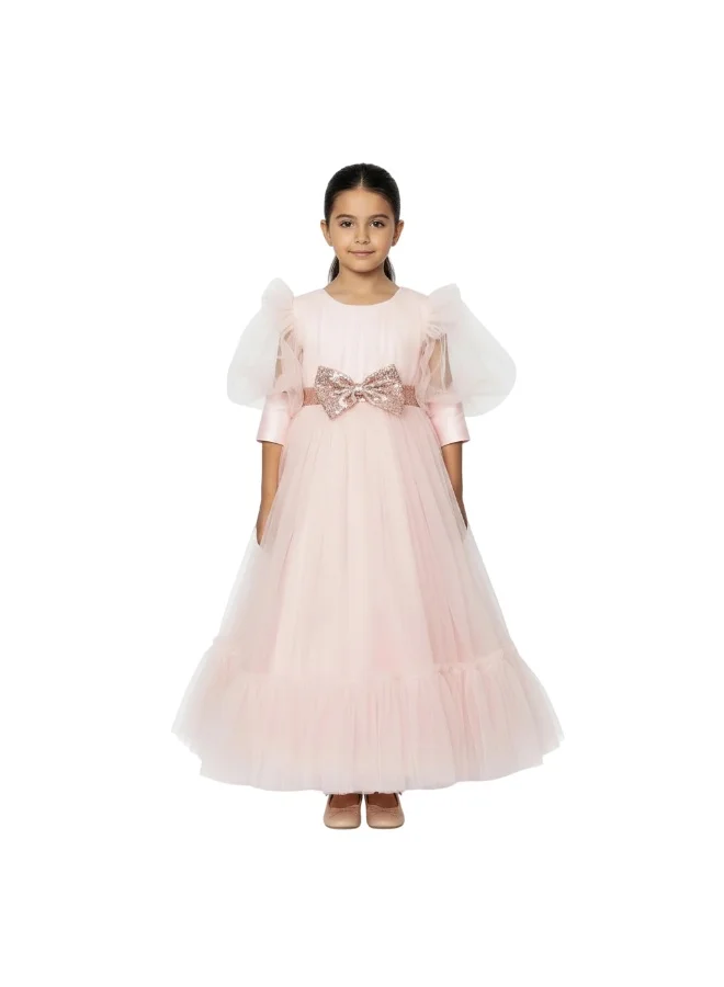 D'Daniela Tulle Puff-Sleeve Dress